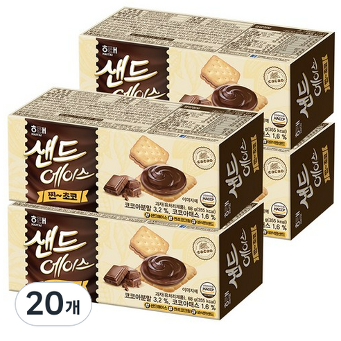 샌드에이스 찐초코 과자쿠키, 68g, 20개
