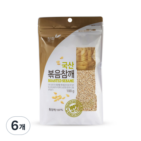 청화 국산 볶음참깨, 100 g, 6개