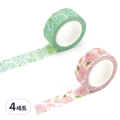라이프포인트 내츄럴 일러스트 마스킹 테이프 07분단 세트, 07분단, 22아침이슬, 4세트