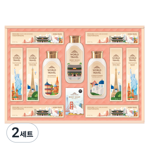 LG생활건강 월드 트레블 에디션 선물세트 A3 + 쇼핑백, 2세트