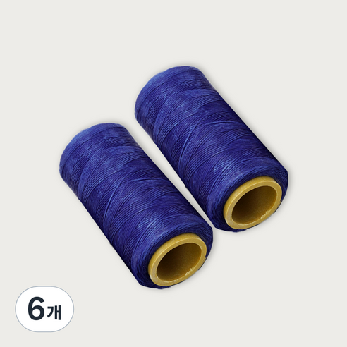 가죽공예 왁스실 초사용 1mm x 220m, 블루, 6개