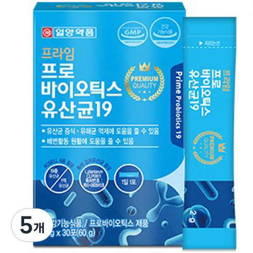 일양약품 프라임 프로바이오틱스 유산균19 30p, 5개, 60g