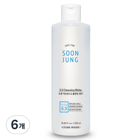 에뛰드하우스 순정 약산성 5.5 클렌징 워터, 320ml, 6개