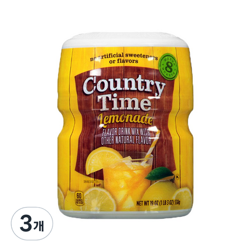 컨츄리타임 레모네이드 드링크 믹스, 585g, 3개, 1개입