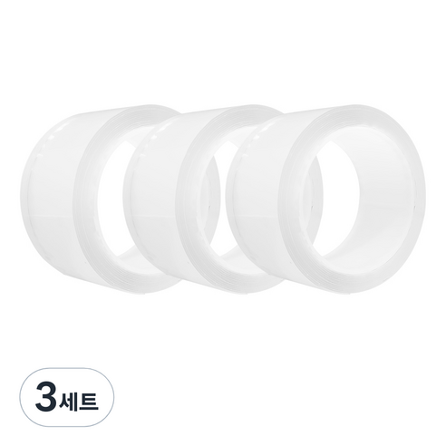 네츄럴파크 매직 스타 겔 초강력 양면테이프 1mm x 50mm x 3m 3p + 1mm x 15mm x 3m, 투명, 3세트