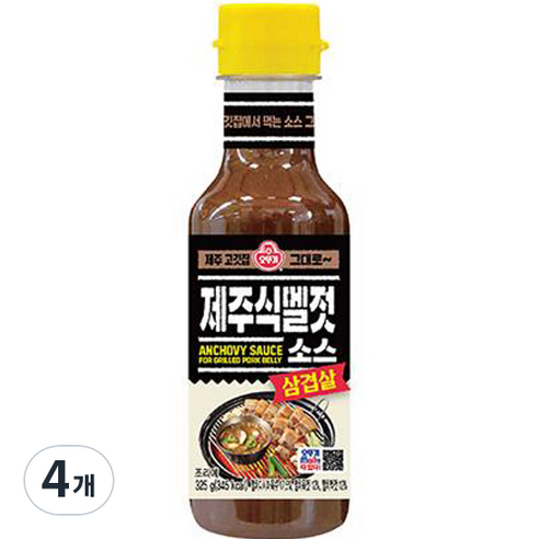 오뚜기 삼겹살 제주식 멜젓소스, 325g, 4개