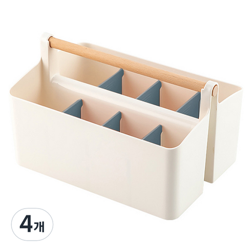 윰스 대용량 마카펜 연필꽂이 8칸 다용도 데스크 정리함, 블루, 4개