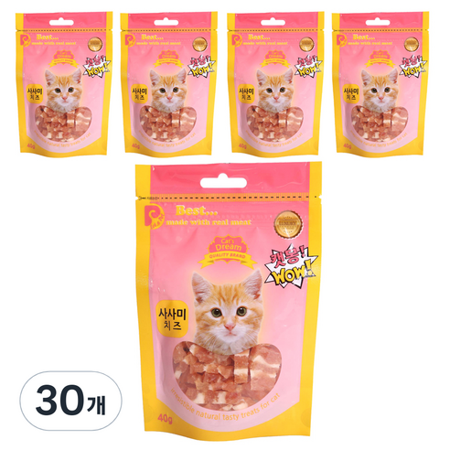 캣몽 고양이용 사사미 40 g 닭, 치즈맛, 40g, 30개