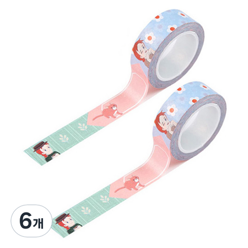 빨강머리앤 마스킹 테이프 15mm x 10m, 라벨앤, 6개