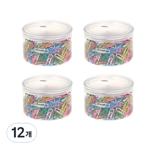 블루마토 원통 케이스 컬러 클립1 28mm, 500개, 12개