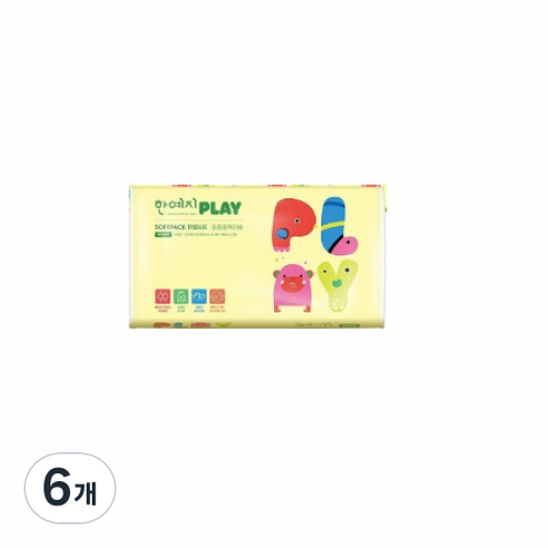 한예지 PLAY 뽑아쓰는 펄프 팝업 티슈 200매, 9개입, 6개