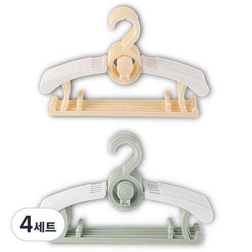 잇곰 미끄럼방지 아동용 옷걸이 2종 x 5p 세트, 옐로우, 그린, 4세트