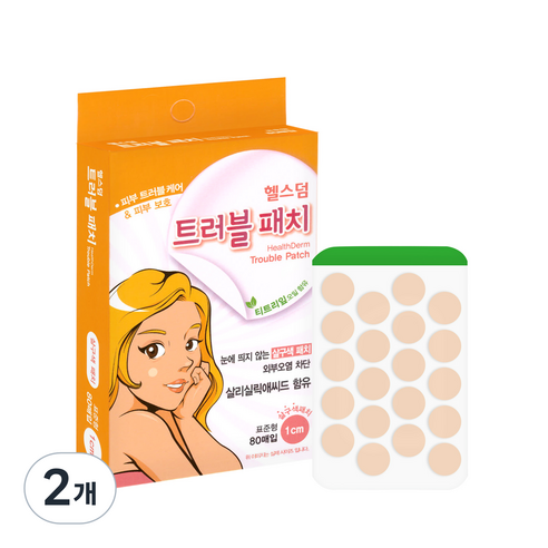 헬스덤 티트리 트러블 패치 살구색, 80개입, 2개