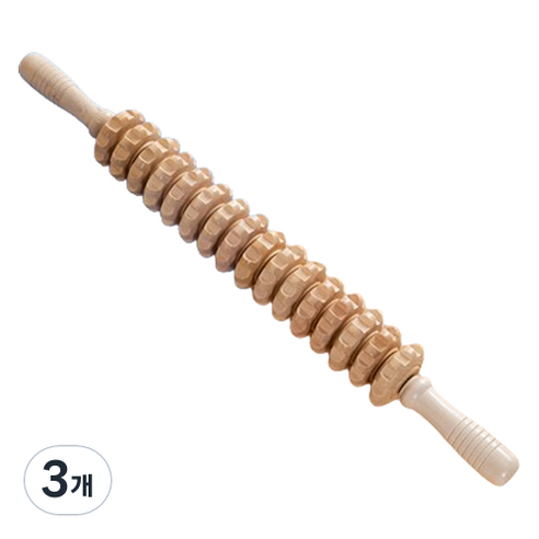 모두의시작 원목 나무 마사지 롤러, 스타일2, 3개