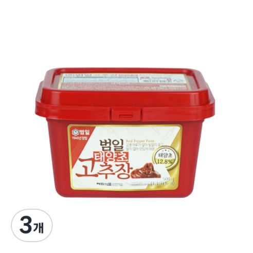 범일 태양초 고추장, 500g, 3개