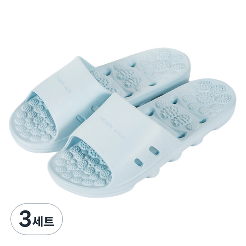 언헤브 패션 지압 슬리퍼 250, 02 스카이블루, 3세트