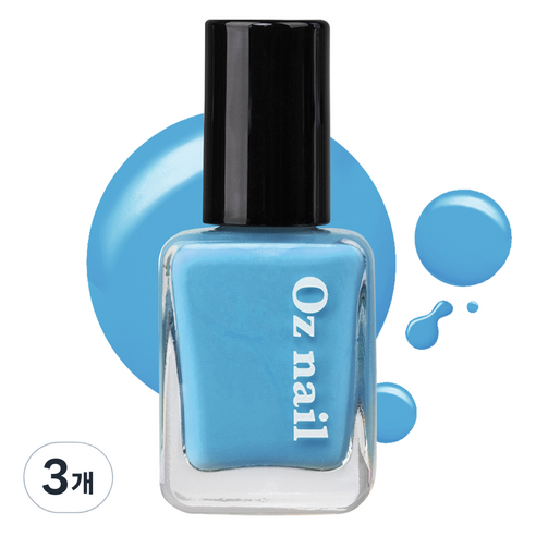 오즈네일 샤인 무드 네일 컬러 매니큐어, NE07 블루마린, 8ml, 3개