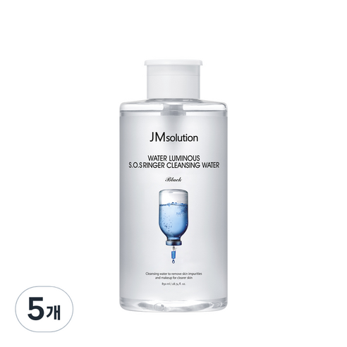 제이엠솔루션 물광 에스오에스 링거 클렌징 워터 블랙, 850ml, 5개