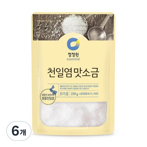 청정원 천일염 맛소금, 250g, 6개