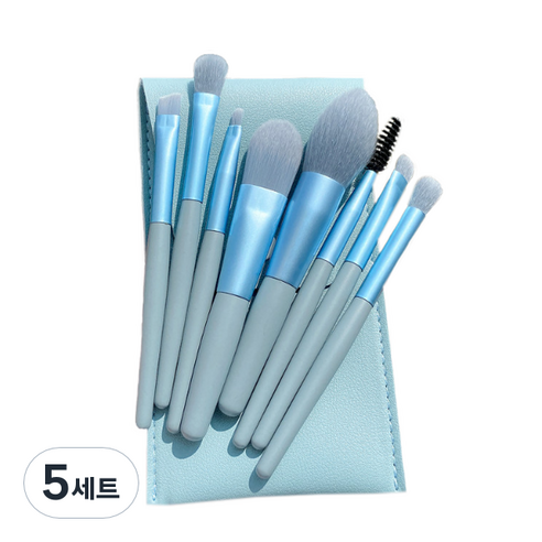 디에스 파스텔 파우치 브러쉬 8종 세트, 5세트, 블루