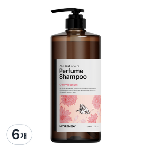 메디레머디 올데이 데오르 퍼퓸 샴푸 체리블라썸, 6개, 1000ml