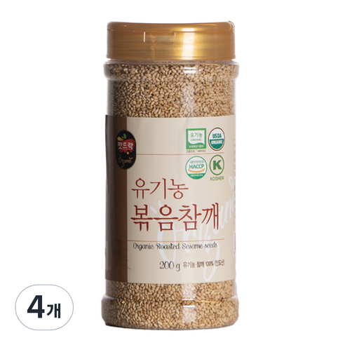 맛뜨락 유기농 볶음참깨, 4개, 200g