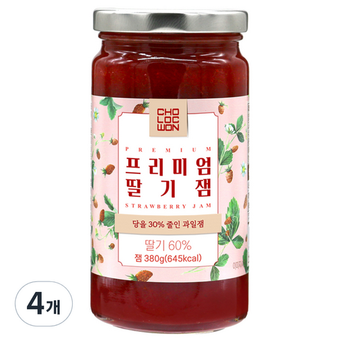 초록원 프리미엄 딸기잼, 380g, 4개