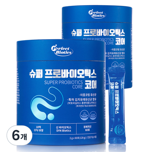 비타민마을 퍼펙트바이오틱스 슈퍼 프로바이오틱스 코어 유산균 60p, 120g, 6개