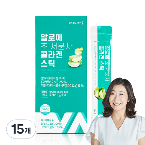 비타민마을 와이즈 알로에 초 저분자 콜라겐 젤리 스틱 15p, 300g, 15개