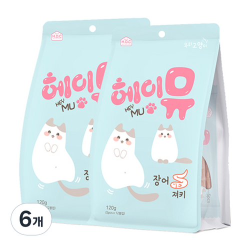 헤이뮤 고양이 져키, 장어, 120g, 6개