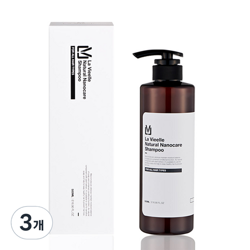 라비엘르 내추럴 나노케어 약산성 저자극 임산부 온가족샴푸, 3개, 500ml
