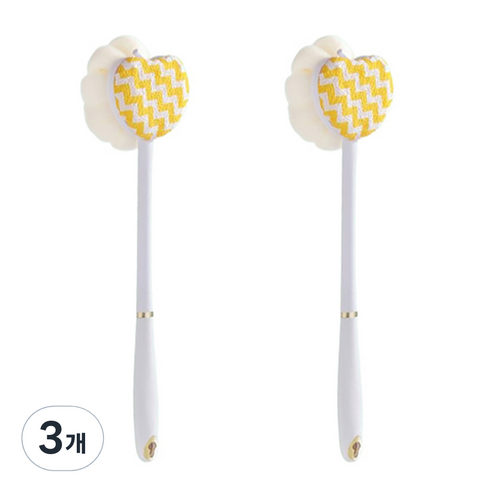 알로데 하트 바디바디 샤워브러쉬, TYPE06 화이트, 2개입, 3개