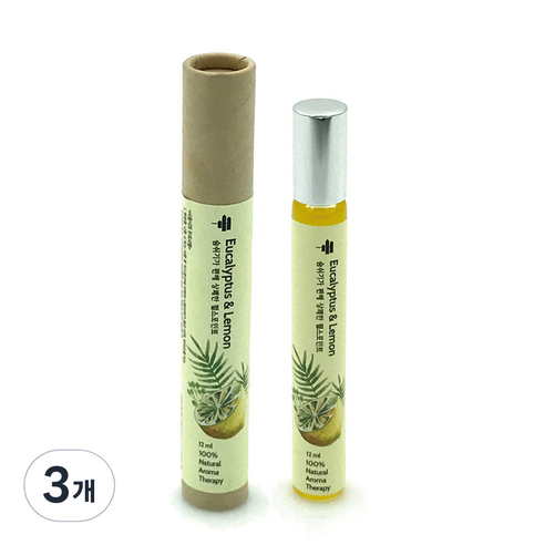 힐링팜스 레몬 유칼립투스 펄스포인트 아로마테라피, 12ml, 3개