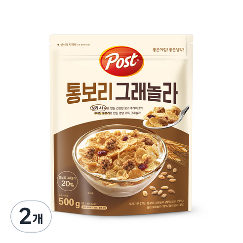 포스트 통보리 그래놀라, 2개, 500g