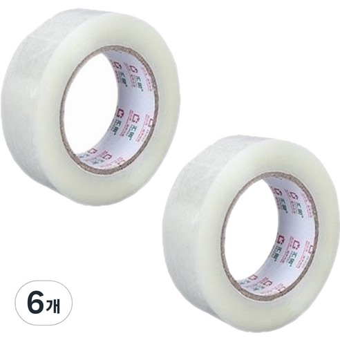 아뜰라임 박스 포장 테이프 6cm, 흰색 투명, 6개