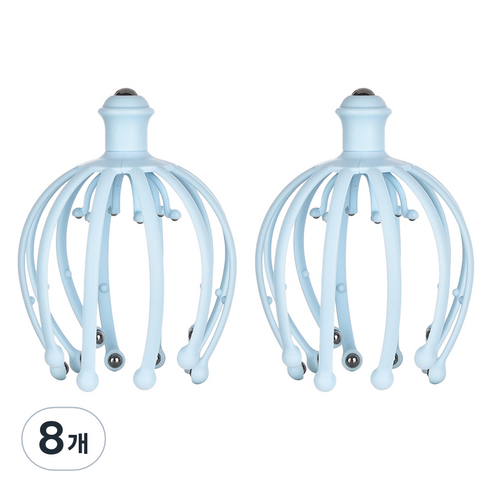 해피위더스 핸디 두피 머리 문어발 지압기 마사지기 18B, 블루, 8개