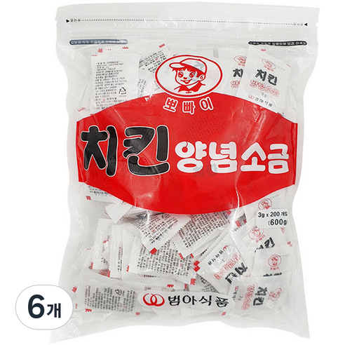 범아뽀빠이 치킨 양념소금 200p, 6개, 600g