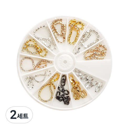 체인 네일파츠 12종세트 N 146, 2세트, 혼합색상