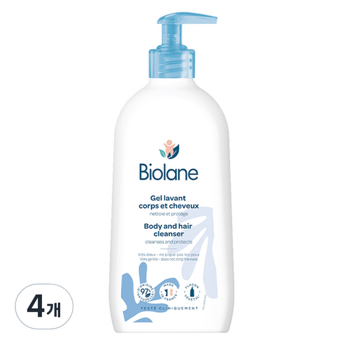 비올란 2in1 바디 앤 헤어 클렌저, 350ml, 4개