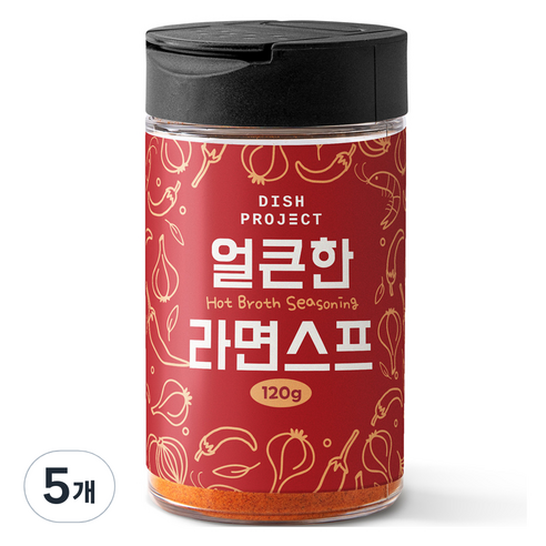 디쉬프로젝트 얼큰한 라면스프, 120g, 5개