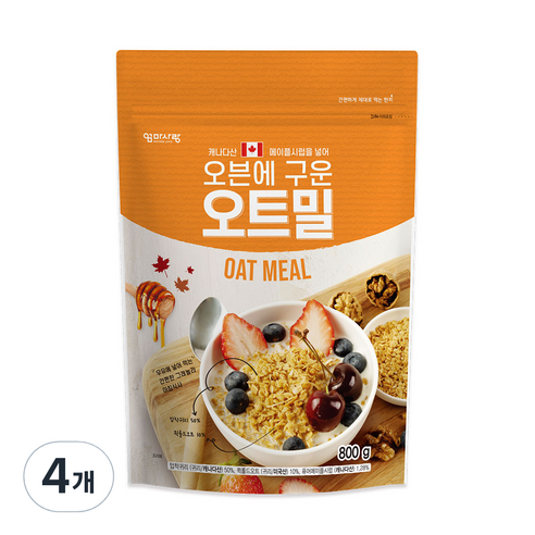 엄마사랑 오븐에 구운 오트밀, 800g, 4개