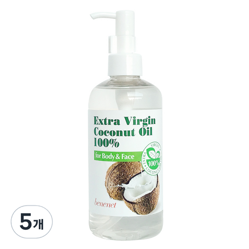 베니넷 엑스트라버진 코코넛오일 100%, 5개, 300ml