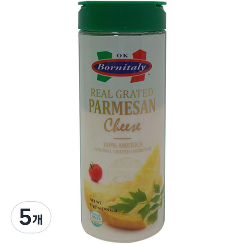 OKPUTO 리얼 그레이티드 파마산 치즈가루, 85g, 5개
