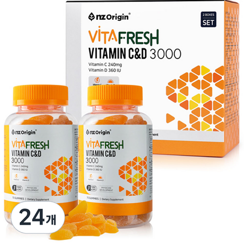 엔젯오리진 비타프레쉬 비타민 C&D 3000 꾸미, 70정, 24개