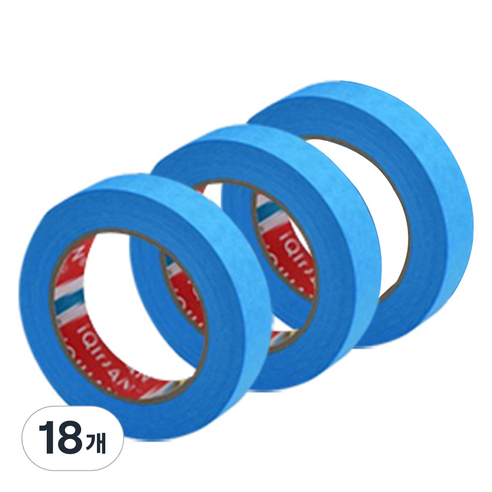 다다 칼라 마스킹 종이테이프 20mm x 15m, 블루, 18개