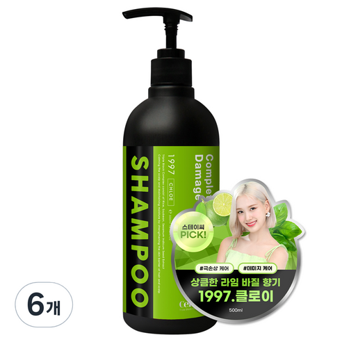 셀러버 클로이 트리플 블랙 퍼퓸샴푸 라임바질향, 500ml, 6개