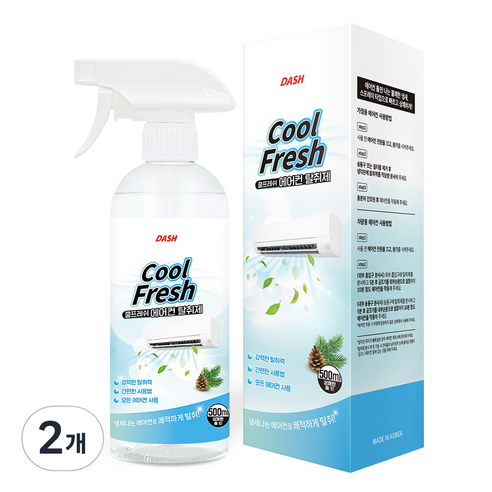 DASH 쿨프레쉬 에어컨 탈취제, 500ml, 2개