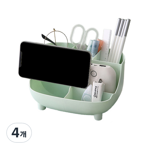 베러홈 책상정리함 연필꽂이, 그린, 4개