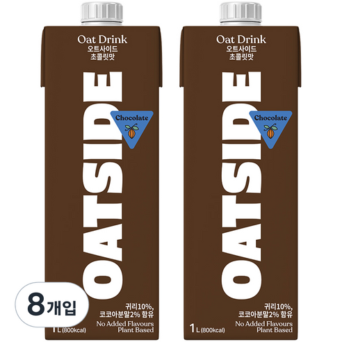 오트사이드 귀리음료 초콜릿맛, 1L, 8개