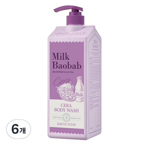 밀크바오밥 세라 바디워시 모브튤립, 1200ml, 6개